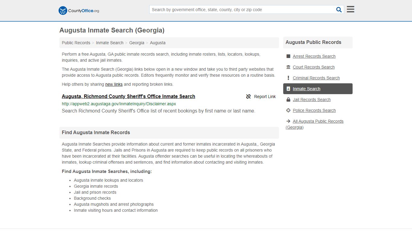 Inmate Search - Augusta, GA (Inmate Rosters & Locators)